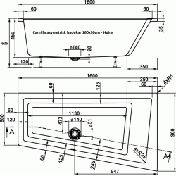 Camilla badekar i 2 varianter